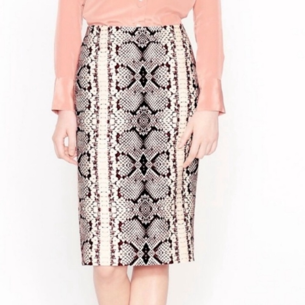 J. Crew No. 2 pencil skirt snake print wool/silk